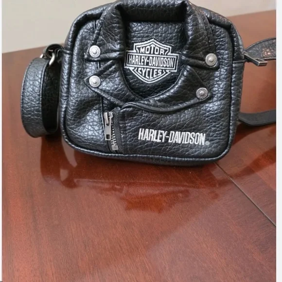 Harley-Davidson Girls' PU Biker Jacket Style Crossbody Bag, Black 7130762 - Picture 2 of 5
